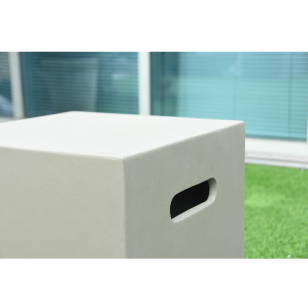 Detailfoto Elementi - Kleine gasfles cover betonlook vierkant grijs