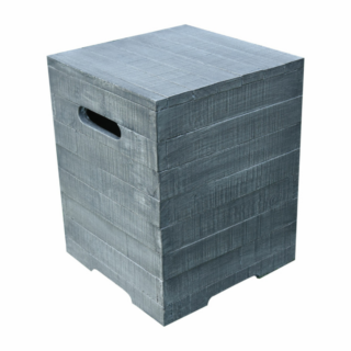 Elementi - Kleine gasfles cover houtlook vierkant grijs
